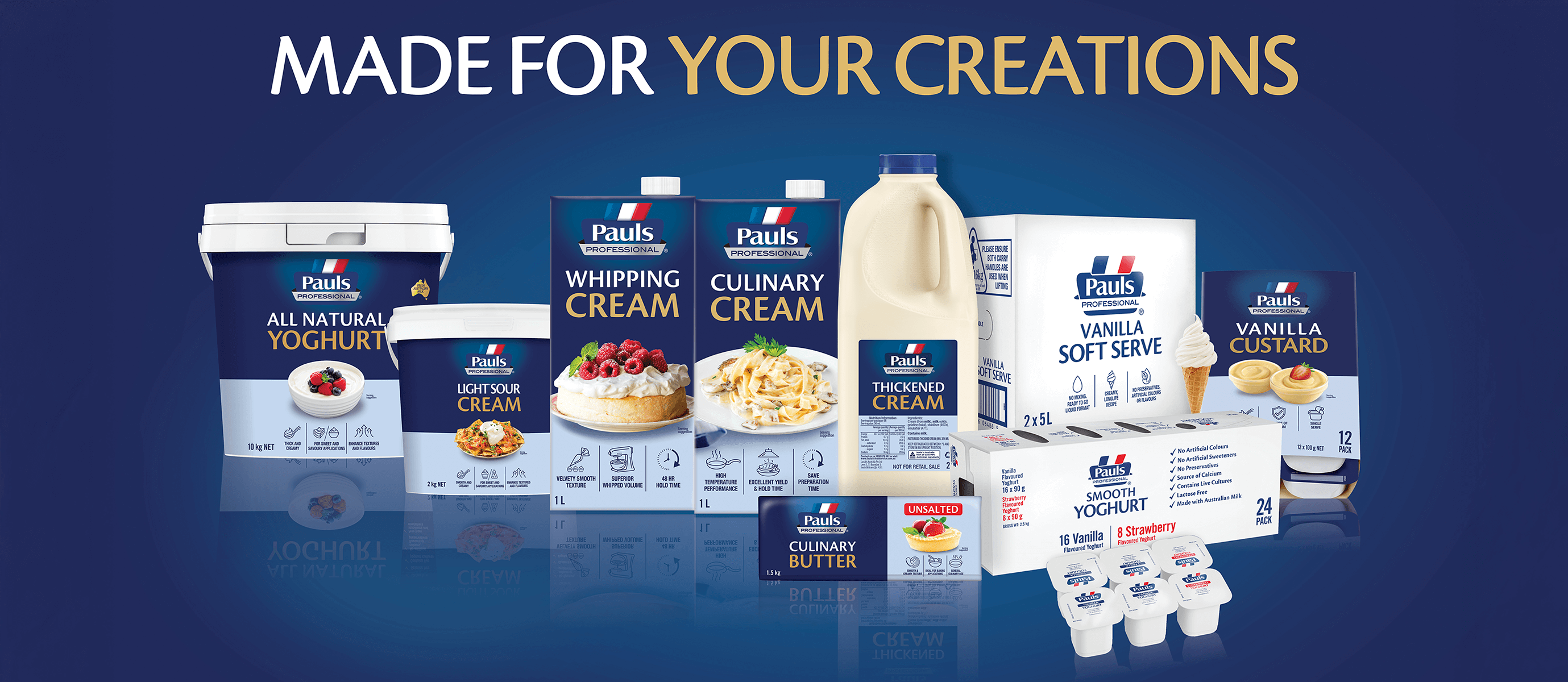 A number of Paul's brand products, with the text 'Made for your creations'